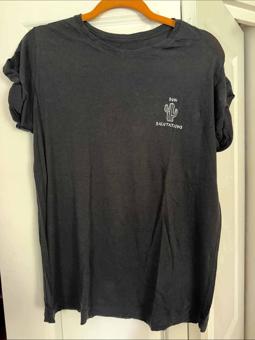 lululemon athletica Black Short Sleeve Tee with Cactus Graphic